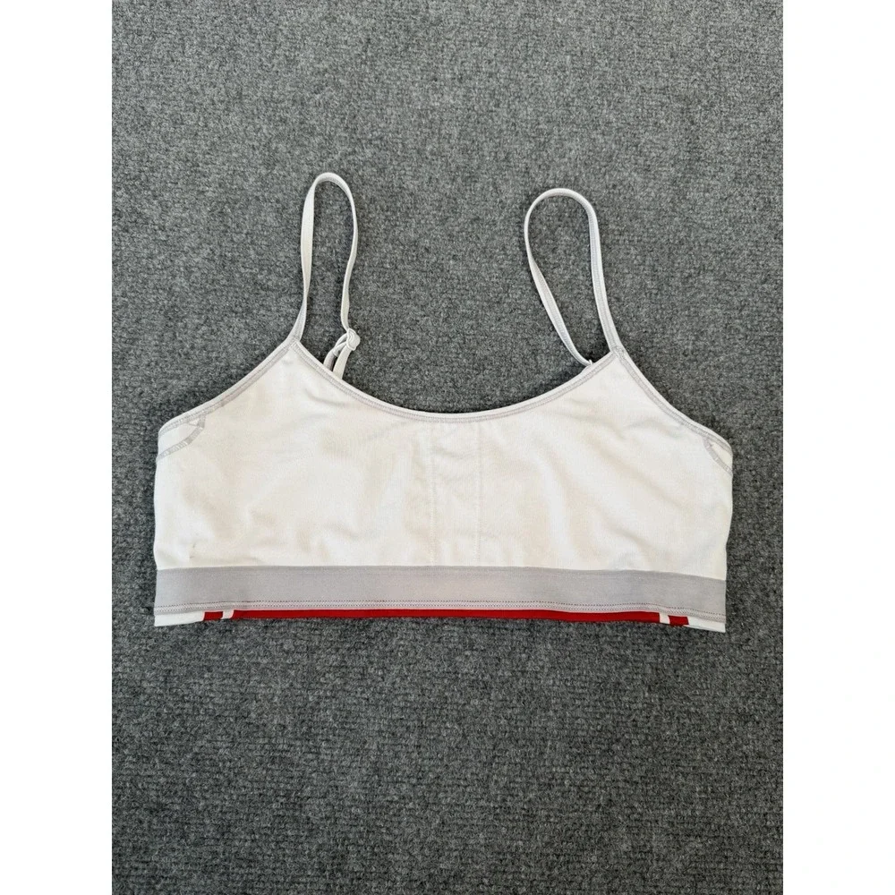 Alo Yoga Airlift Car Club Bra Red White Colorblock Crop Sports Bra Women's M